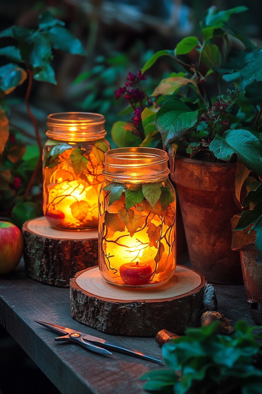 9. Enhance Mason Jars into Enchanting Garden Lanterns