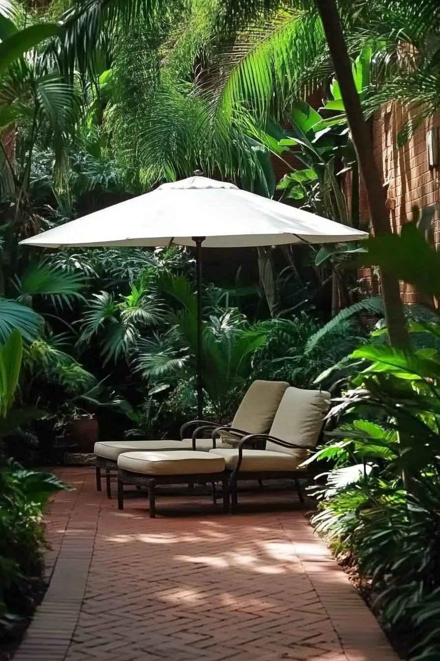 Create a Tropical Retreat with a Shaded Lounge Area