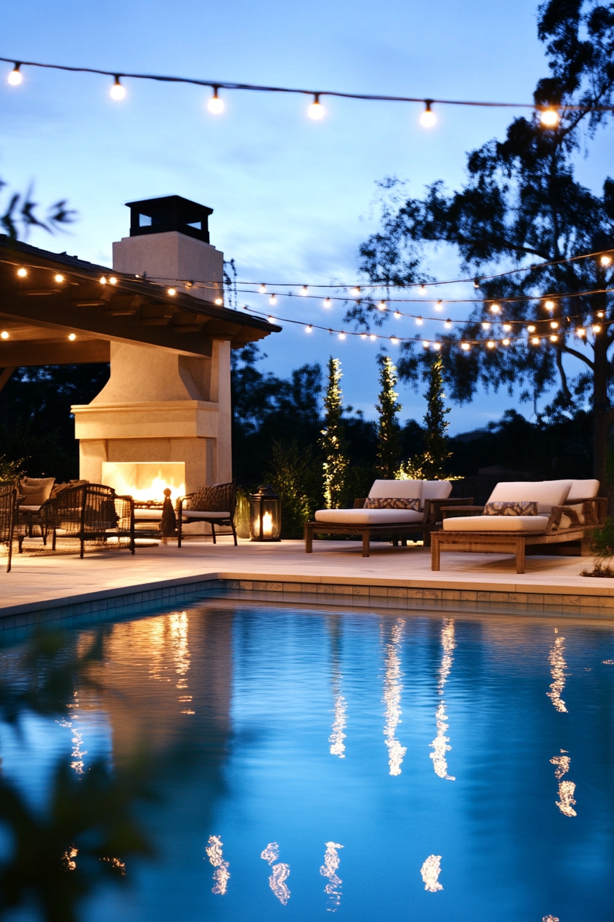 Creative Backyard Patio String Light Ideas (11)