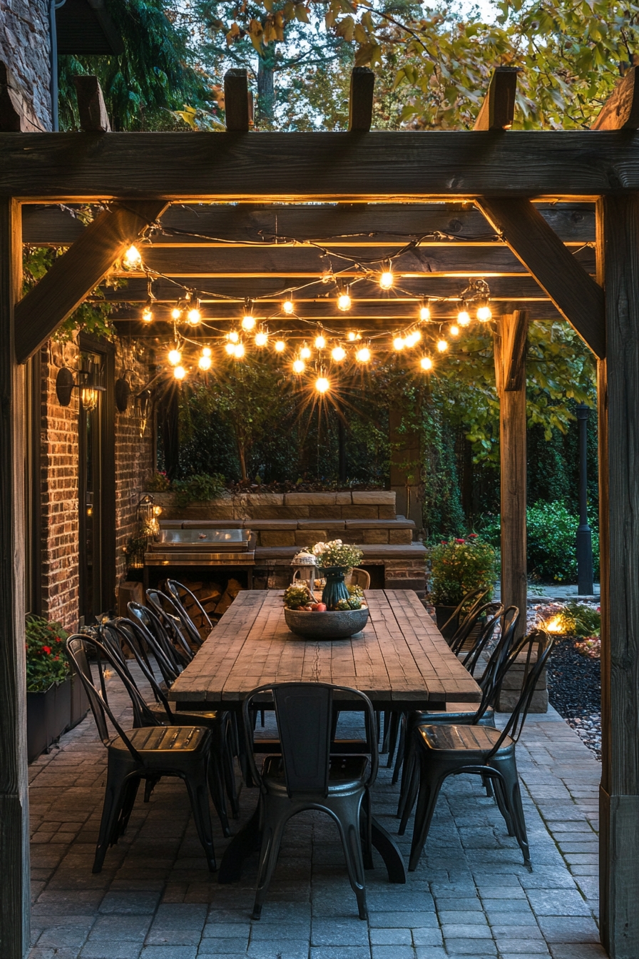 Creative Backyard Patio String Light Ideas (12)