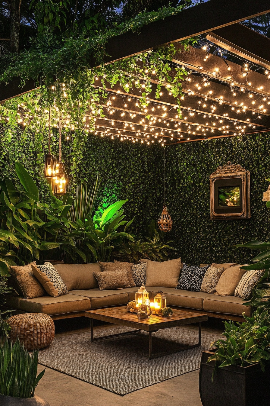 Creative Backyard Patio String Light Ideas (15)