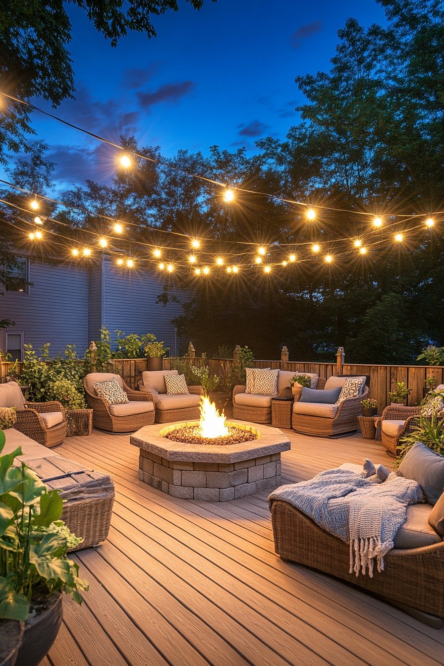 Creative Backyard Patio String Light Ideas (2)