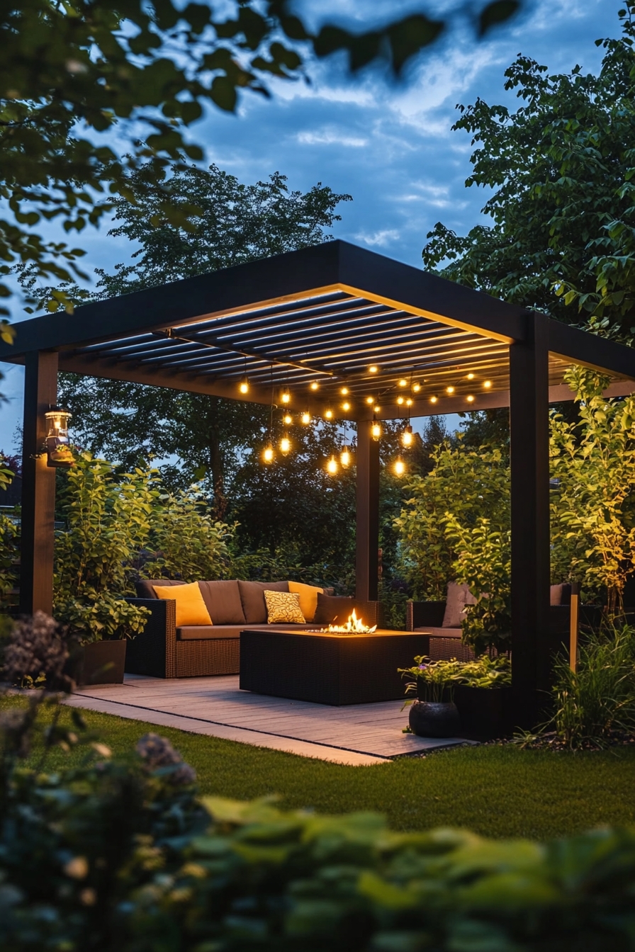 Creative Backyard Patio String Light Ideas (20)