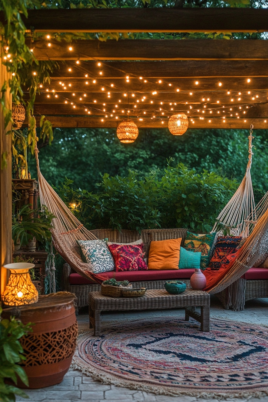 Creative Backyard Patio String Light Ideas (7)