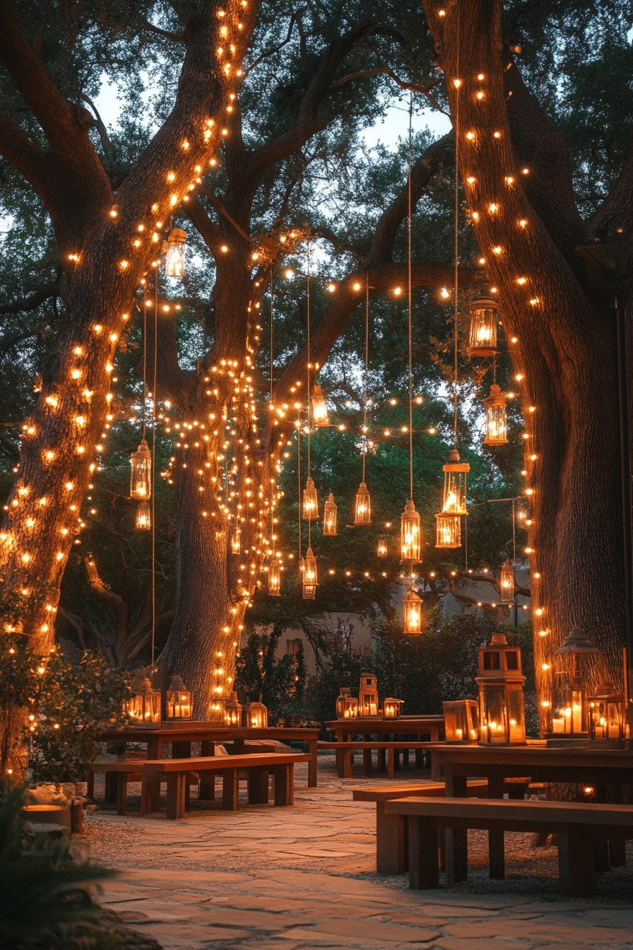 Creative Backyard Patio String Light Ideas (8)