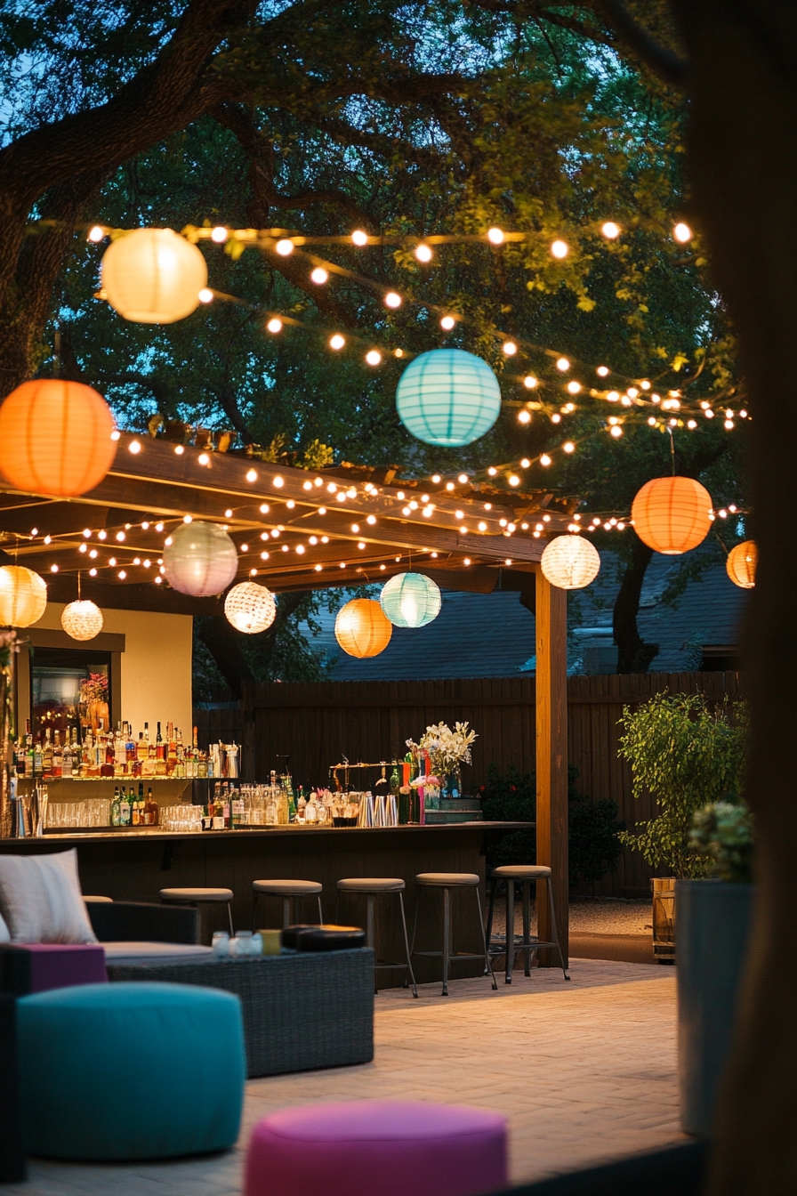 Creative Backyard Patio String Light Ideas (9)