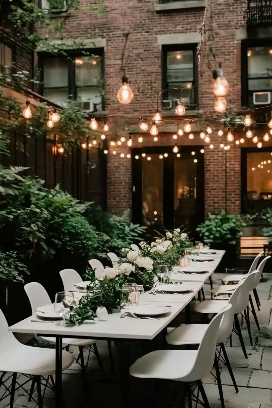 Urban Courtyard into a Chic Garden Wedding