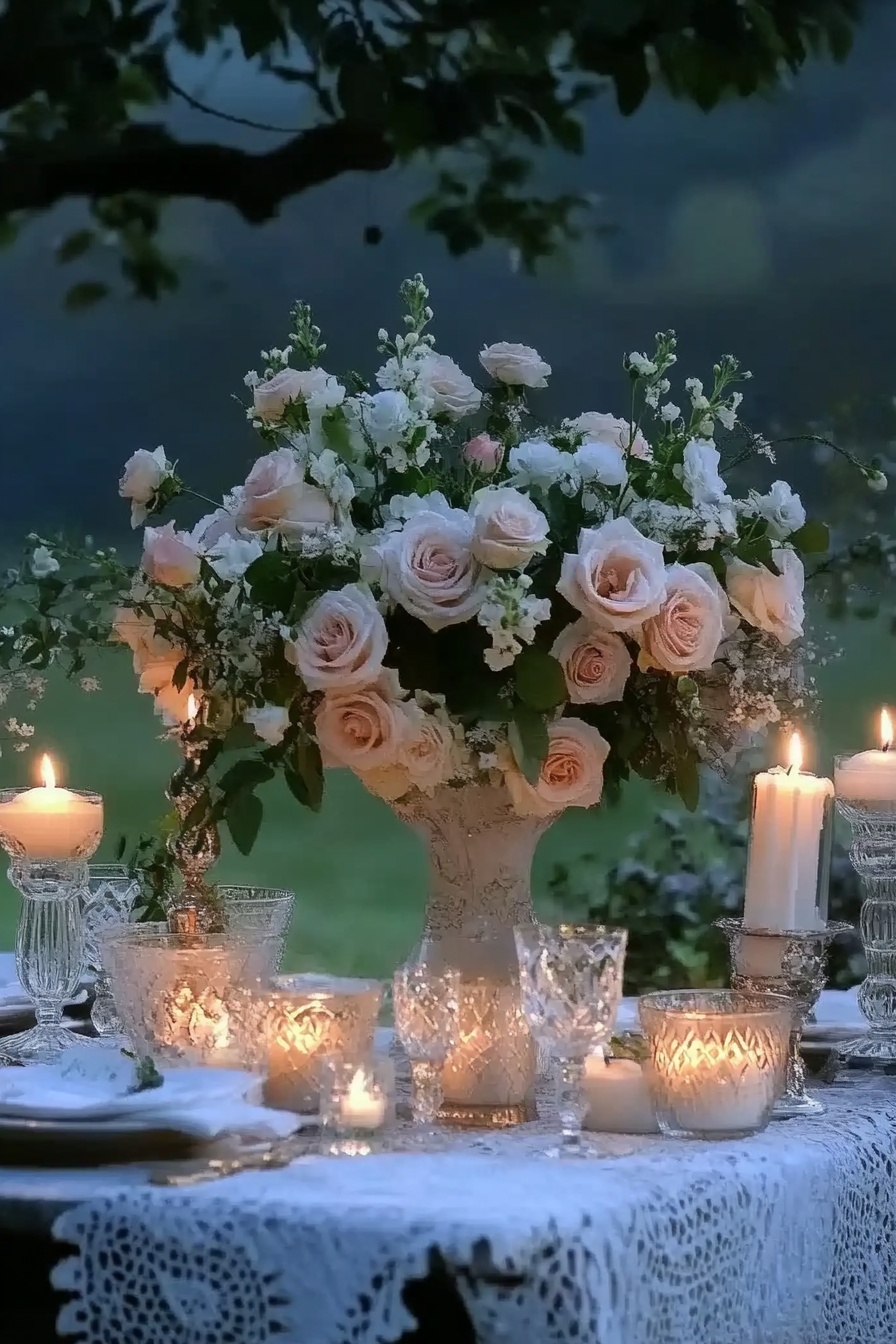 Create a Romantic Garden Table with Candlelit Elegance