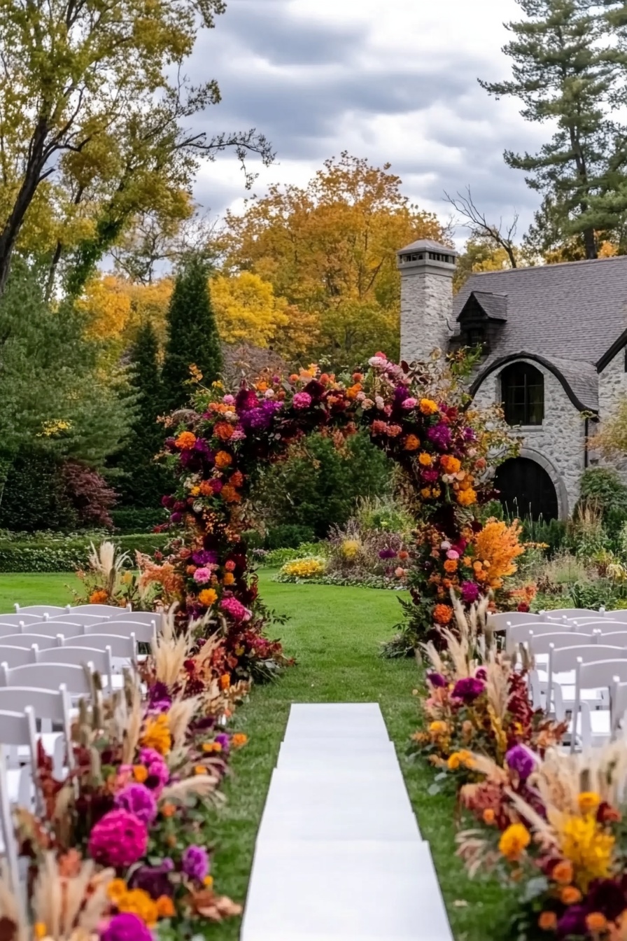 Frame Your Aisle with a Stunning Autumn Floral Arch