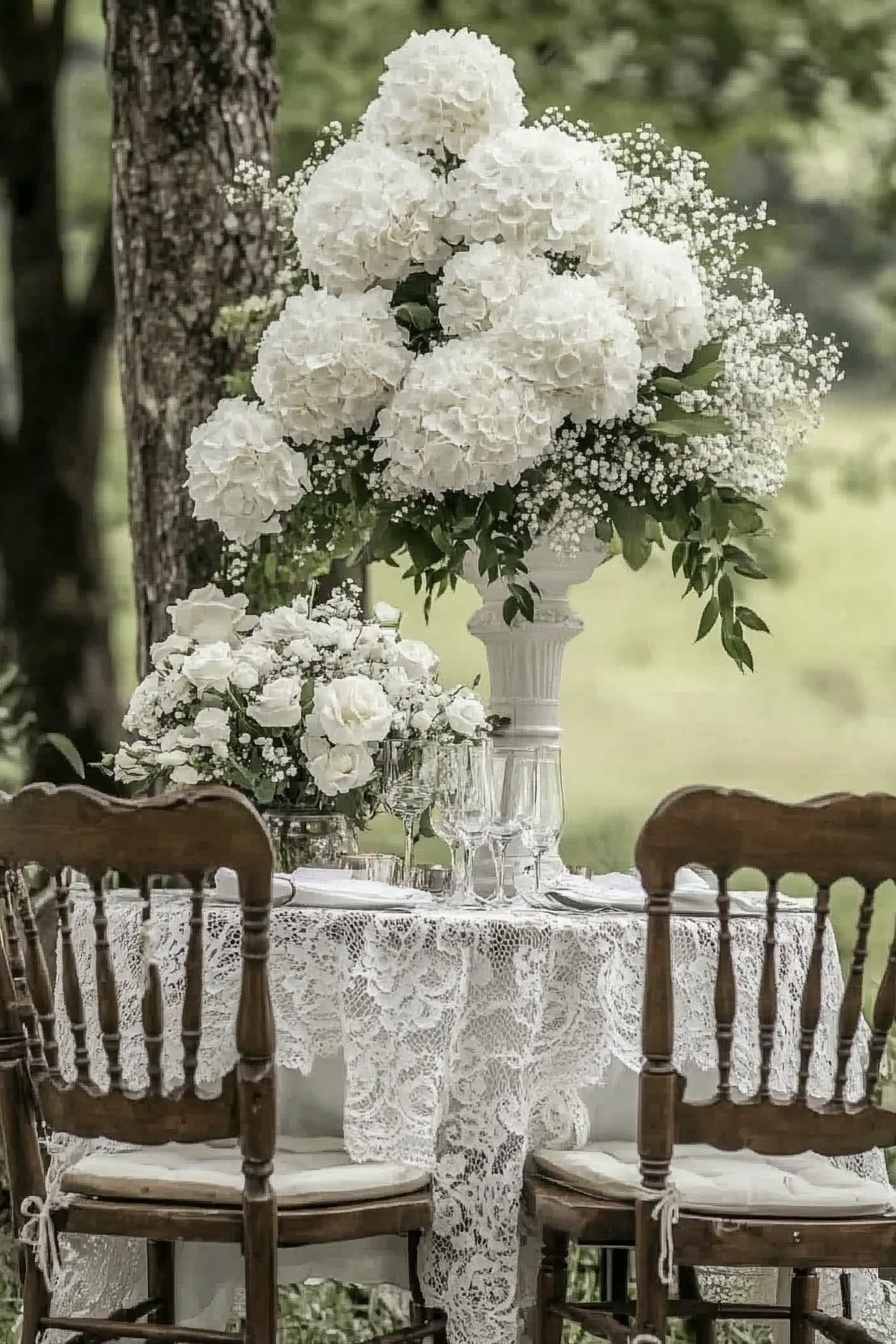 Set a Romantic Garden Table with White Floral Elegance