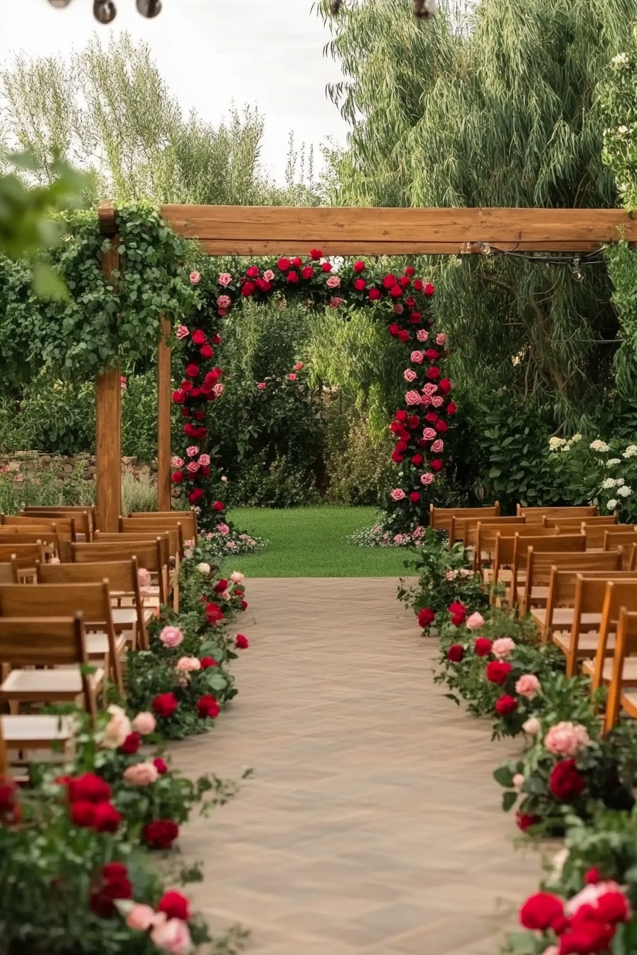 Walk Down a Romantic Rose-Lined Aisle