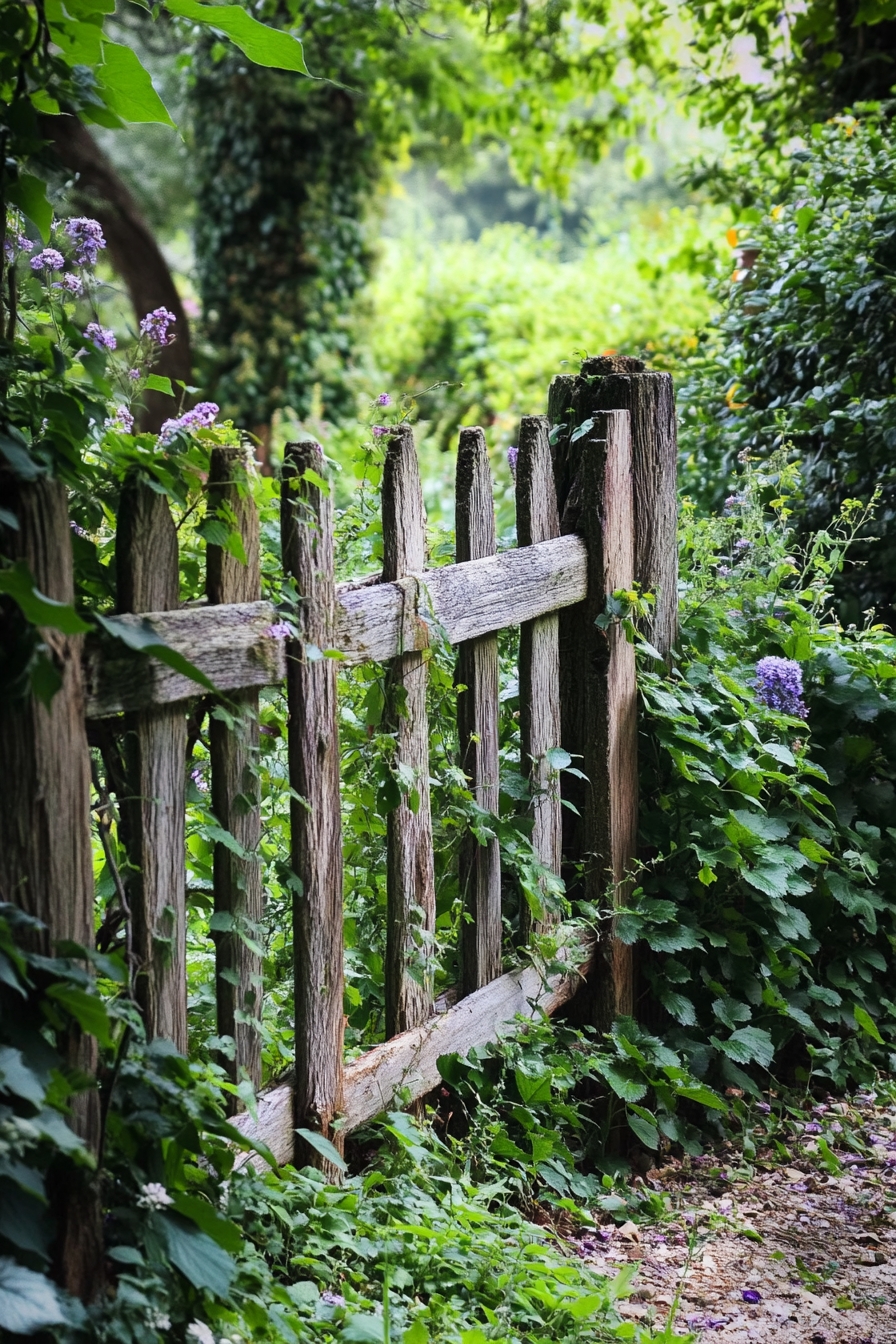 lush greenery in woodland garden
