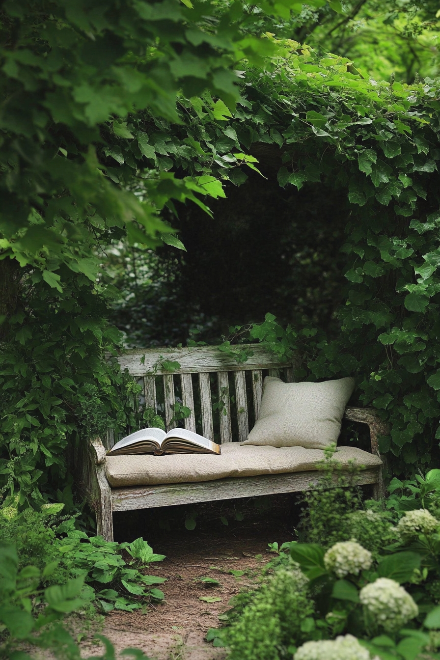 lush greenery and flowering vines
