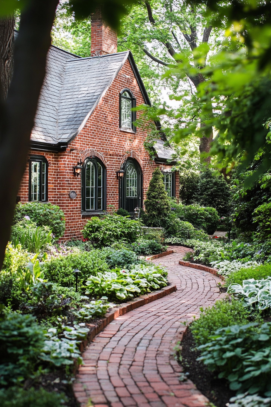 red brick pathway leading