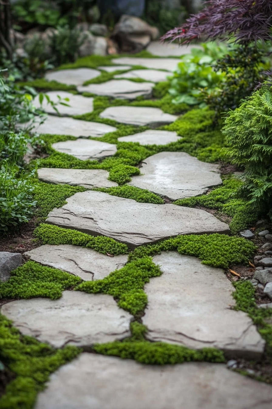 lush moss accents for an organic look