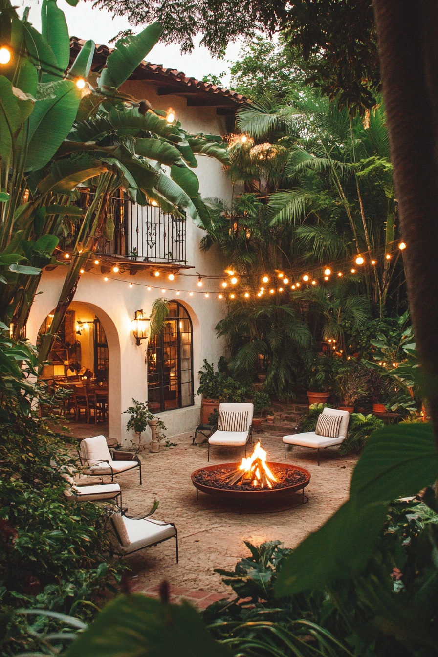 12. Courtyard Patio with String Lights