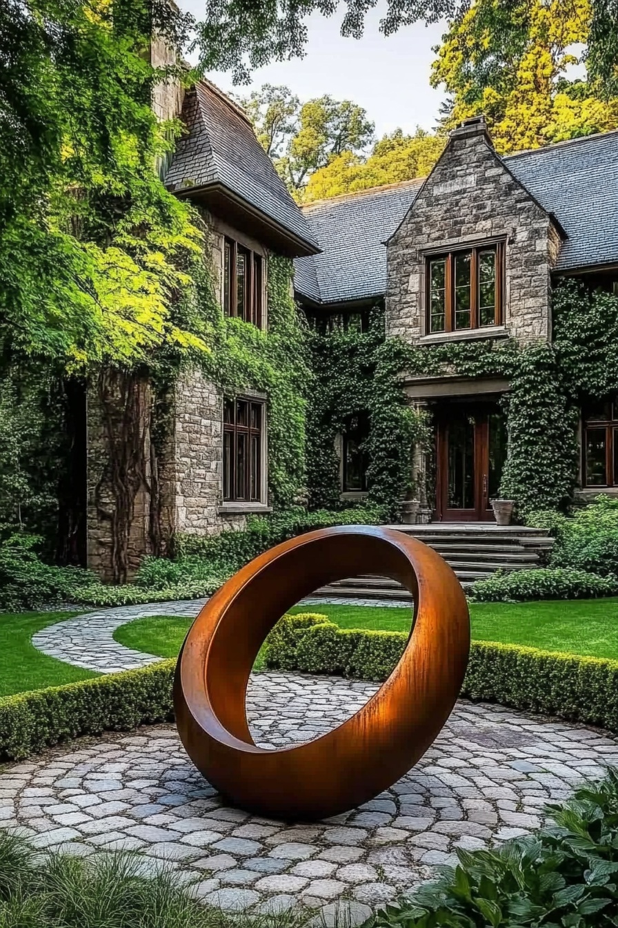  Elevate Your Driveway with a Bold Sculptural Focal Point