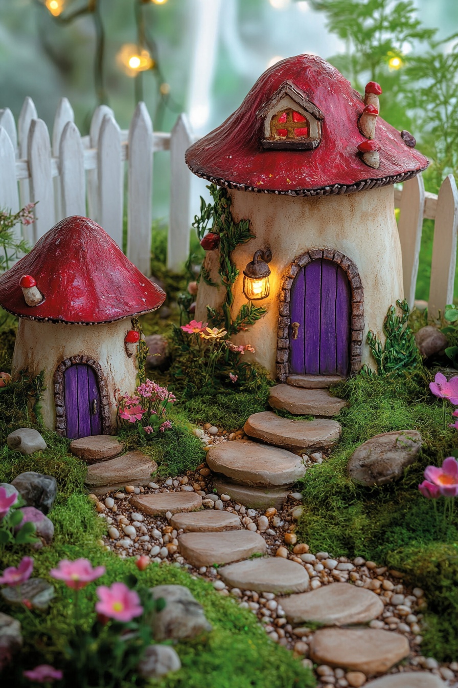 17. Add Whimsy with Mushroom Fairy Houses