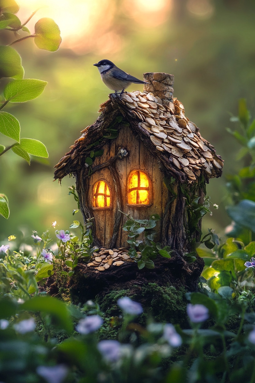 5. Illuminate a Fairy Cottage with Glowing Windows