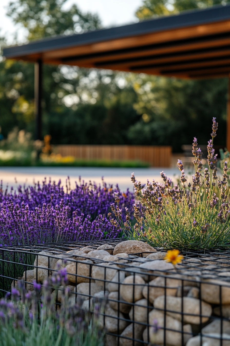  Gabion Wall and Lavender Garden