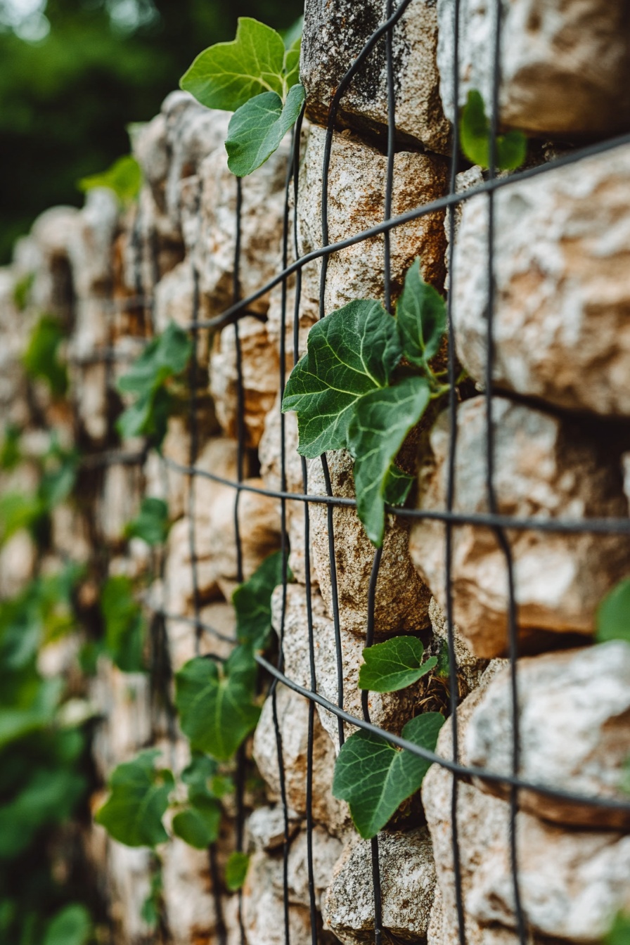 Create a Living Gabion Fence with Climbing Greenery