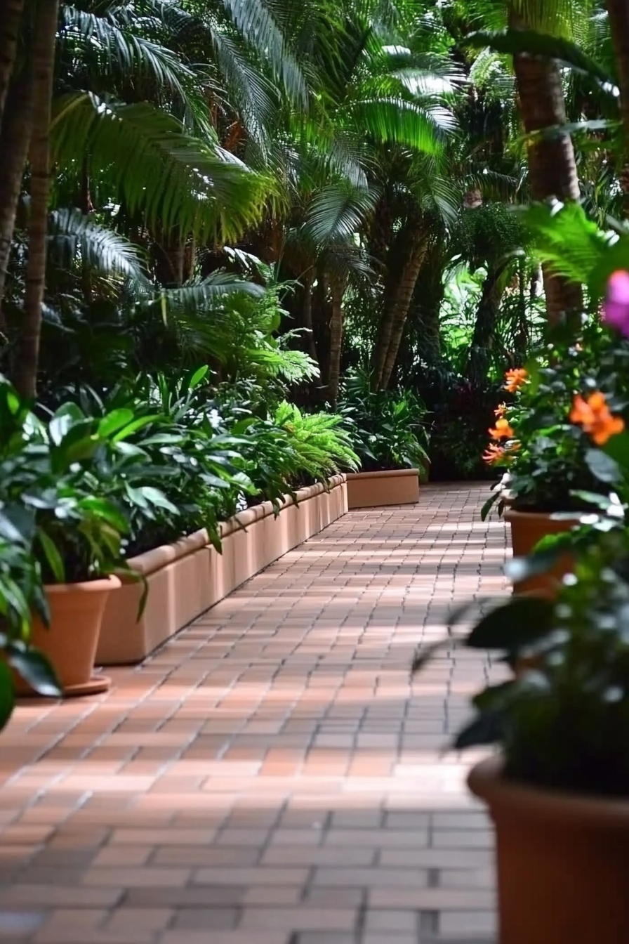 tropical garden walkway