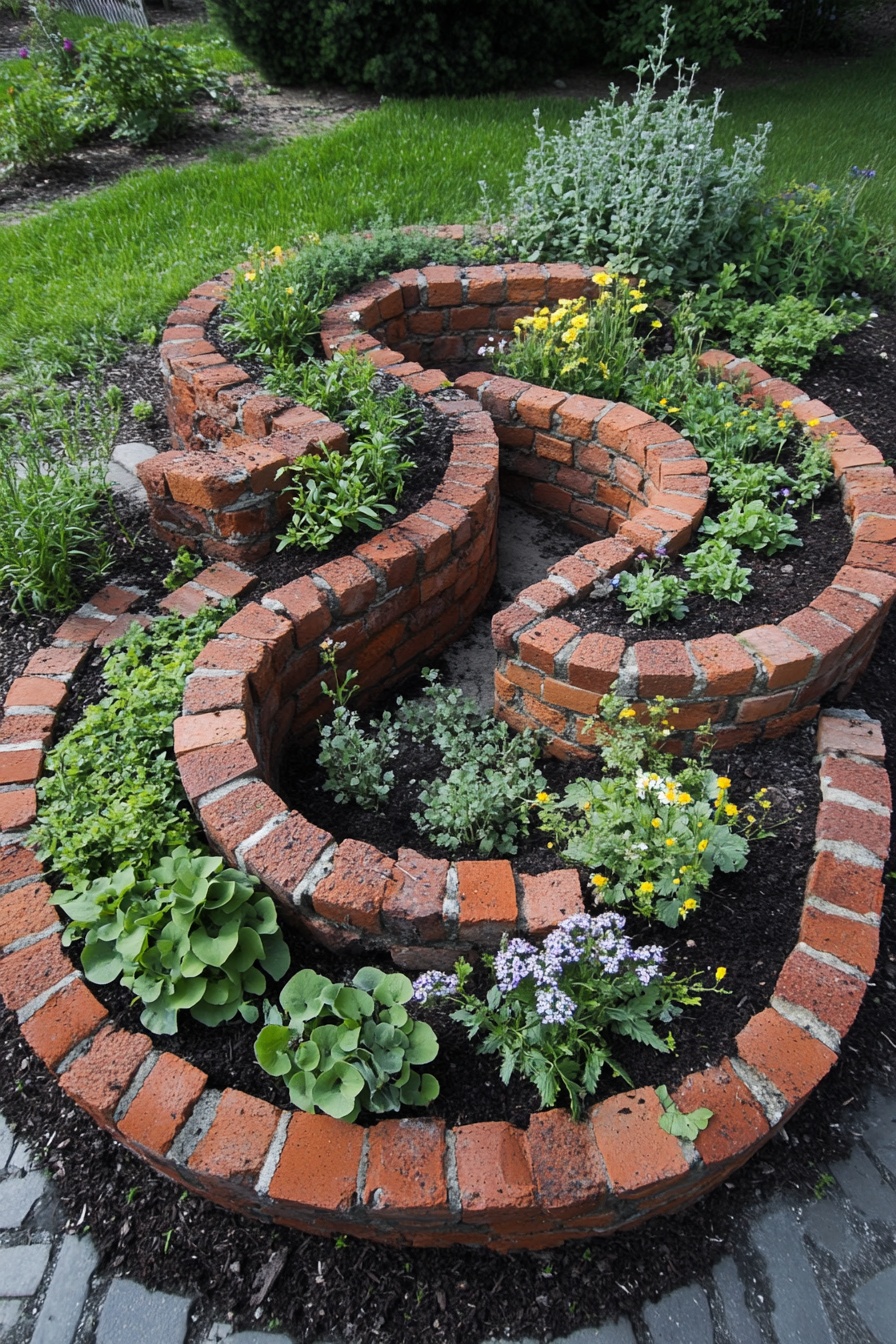 Design a Spiral Brick Raised Garden Bed for a Stunning Focal Point