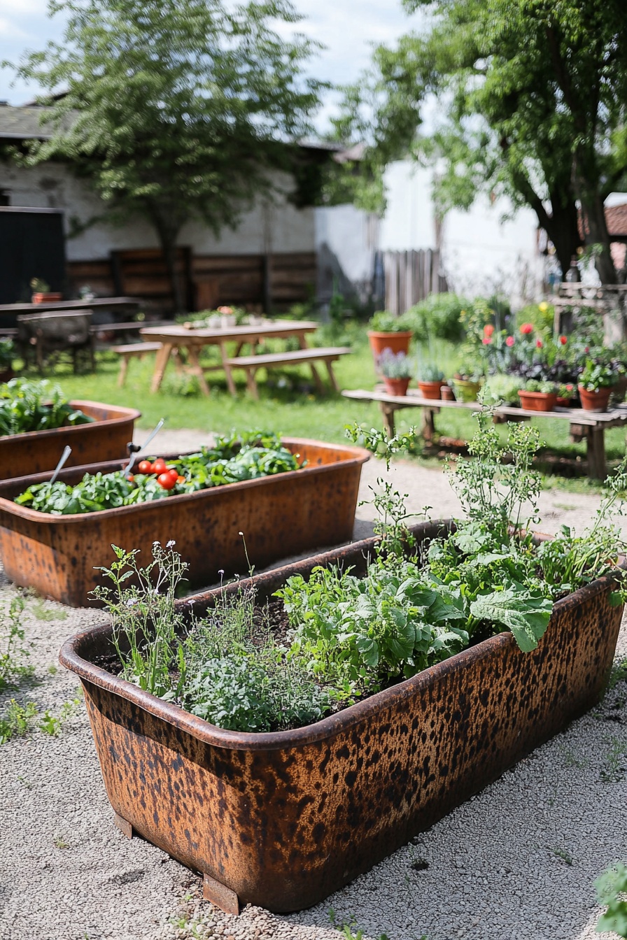 Repurpose Vintage Bathtubs into Rustic Raised Garden Beds