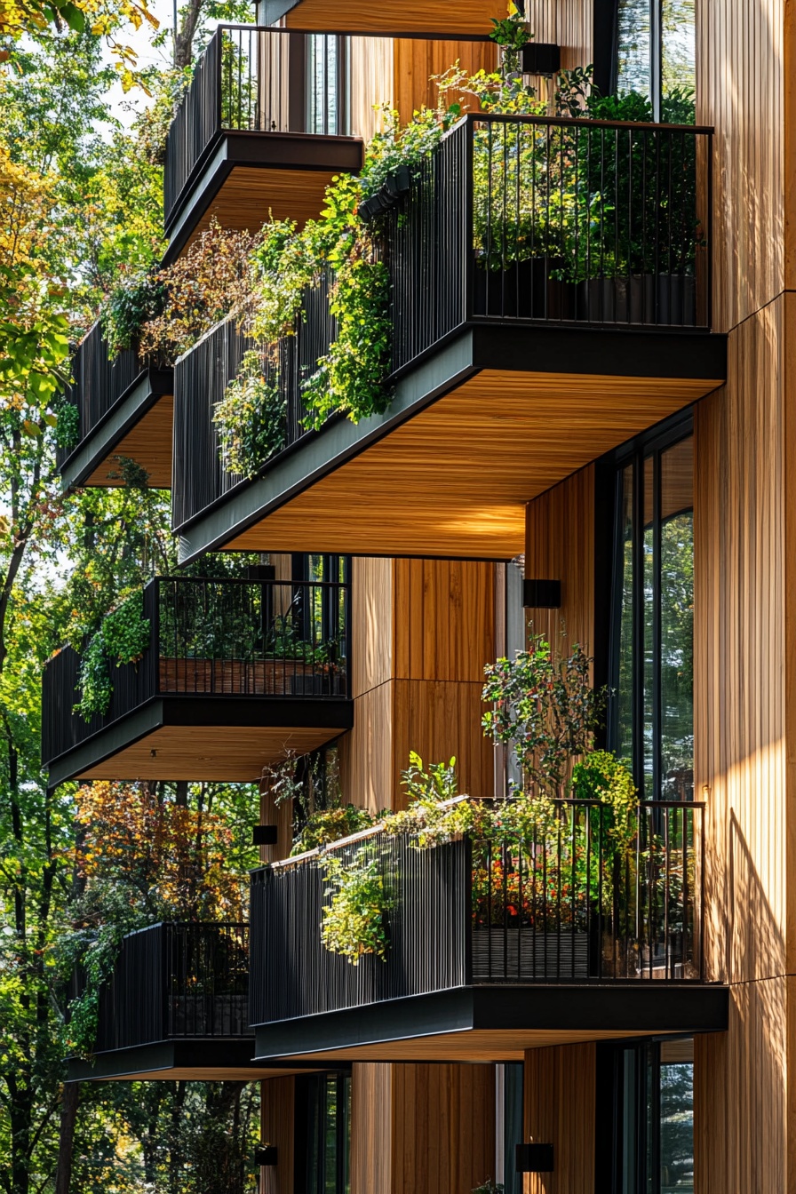 Contemporary Wooden Balcony