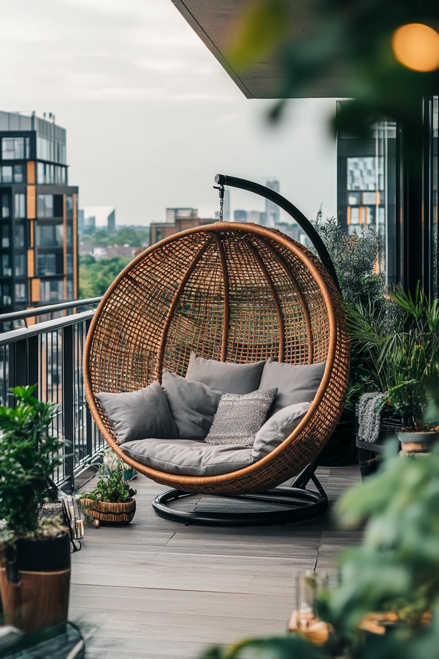 Transform a Small Balcony with a Cozy Hanging Chair