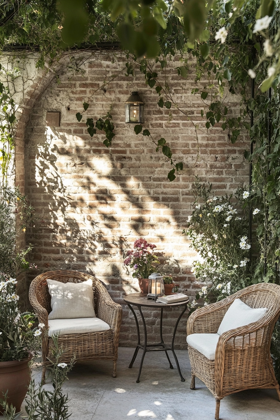 3. Rustic Courtyard Nook