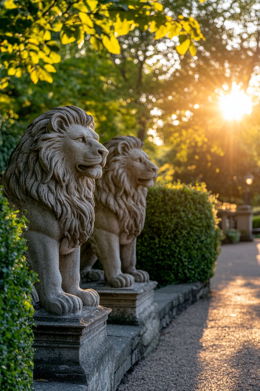 Stone Lion Statues