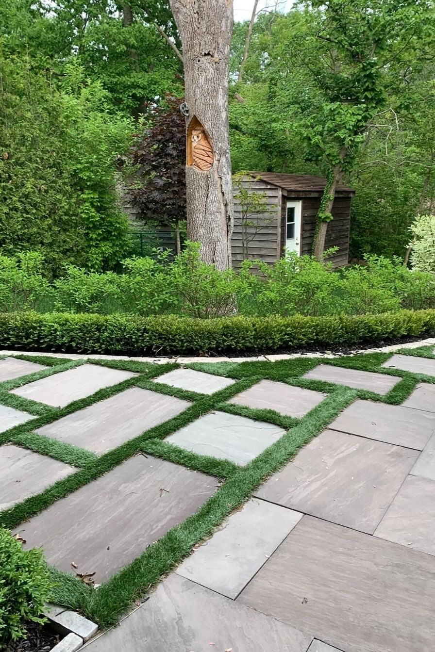 Boxwood Hedges Along Walkways