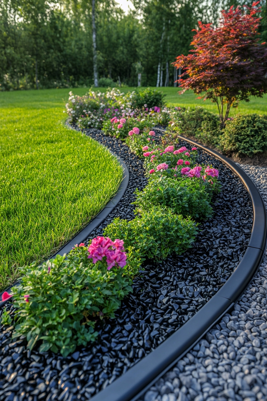 Sleek Black Stone Border