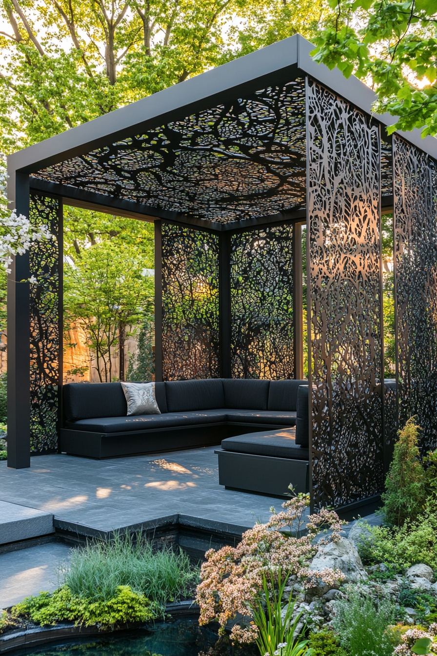 Modern Laser-Cut Pergola