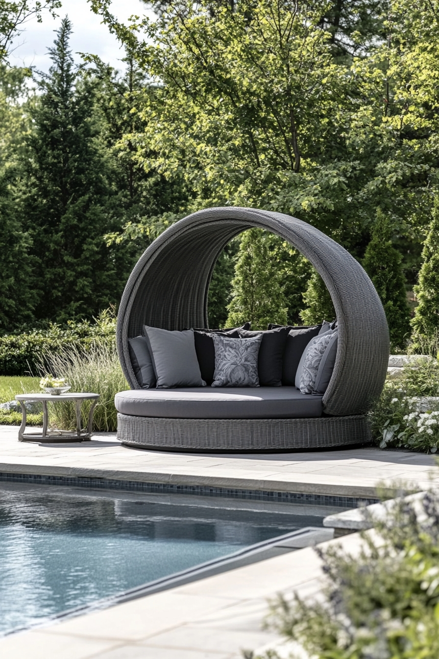 Poolside Daybed with a Canopy