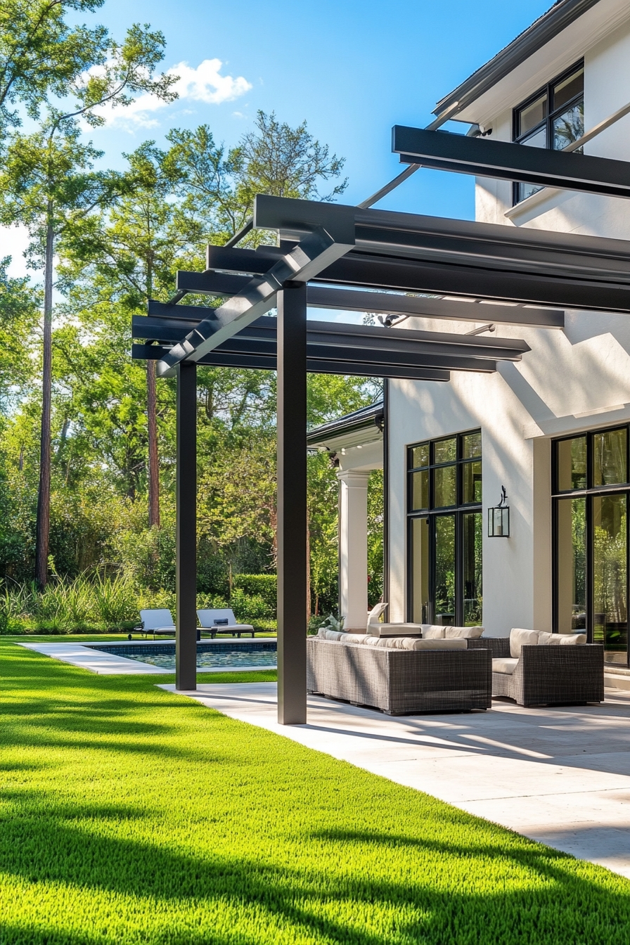 Luxurious Poolside Pergola for a Resort Feel