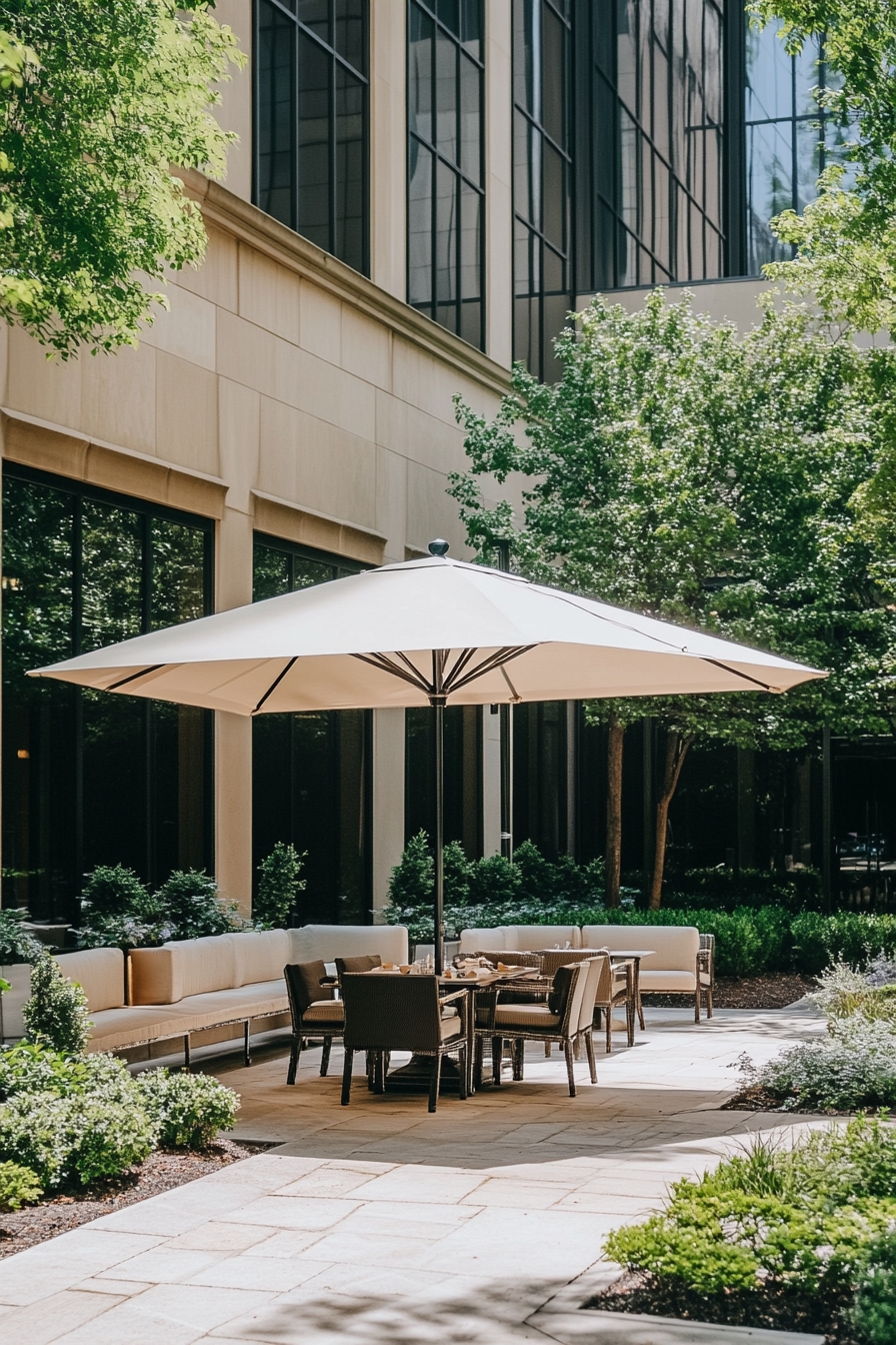 Dining with a Large Cantilever Umbrella