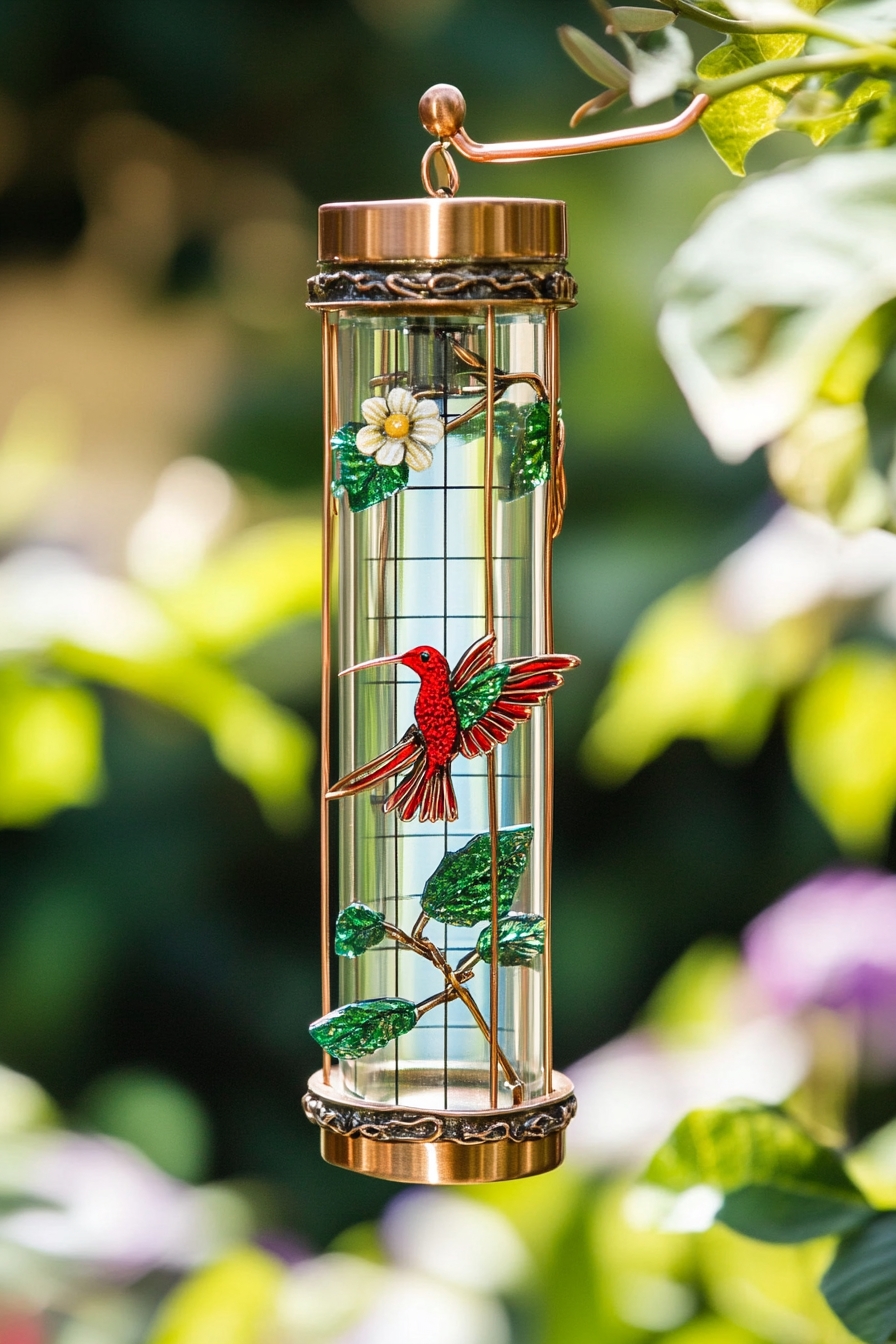 Stained Glass Hummingbird Feeder