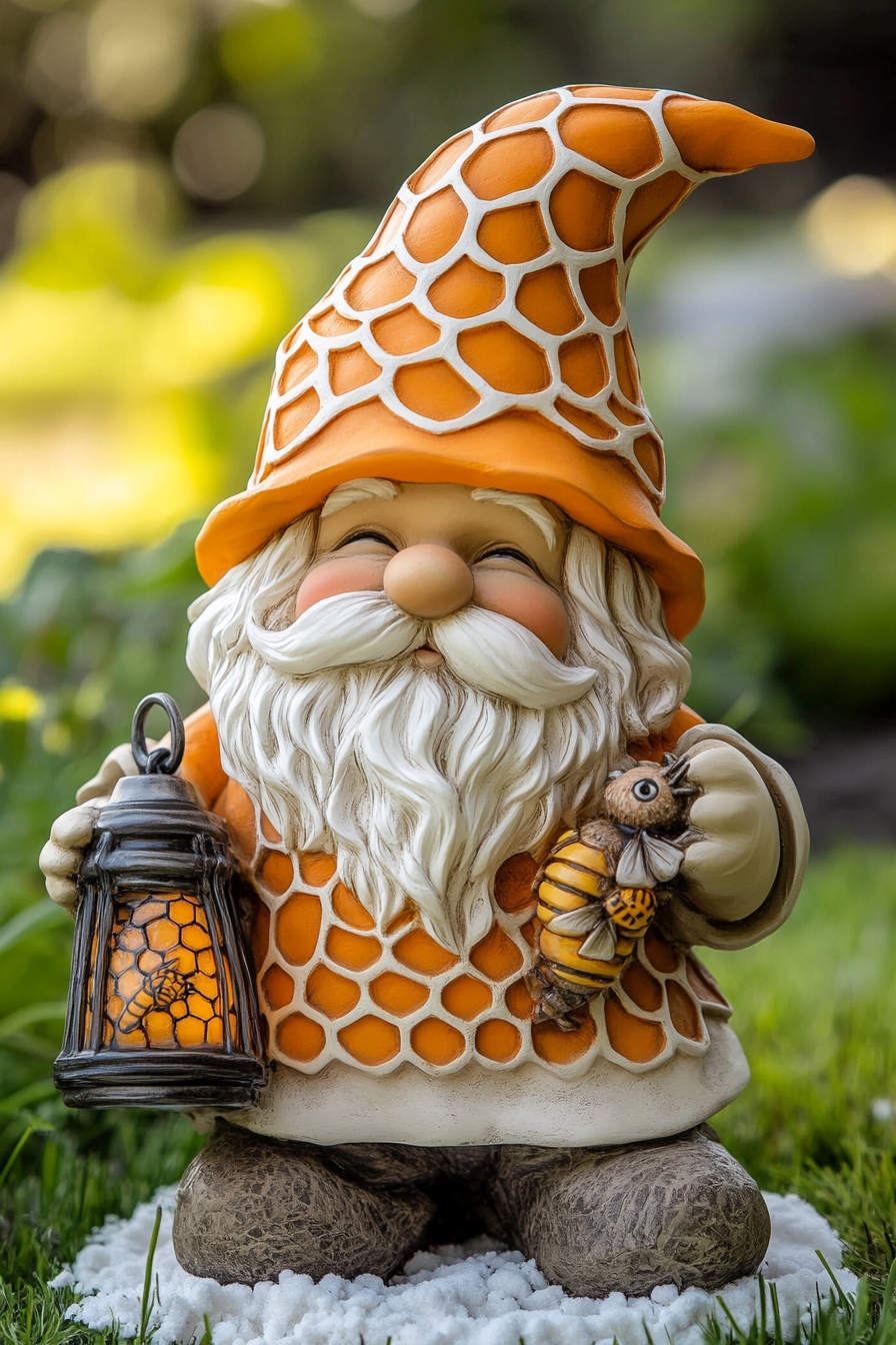 Honey-Themed Gnome to Your Garden