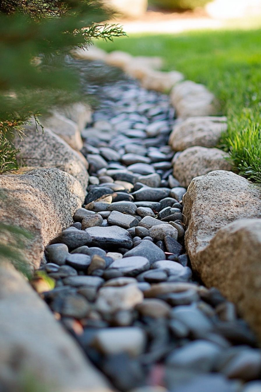 Gravel or Rock Trench