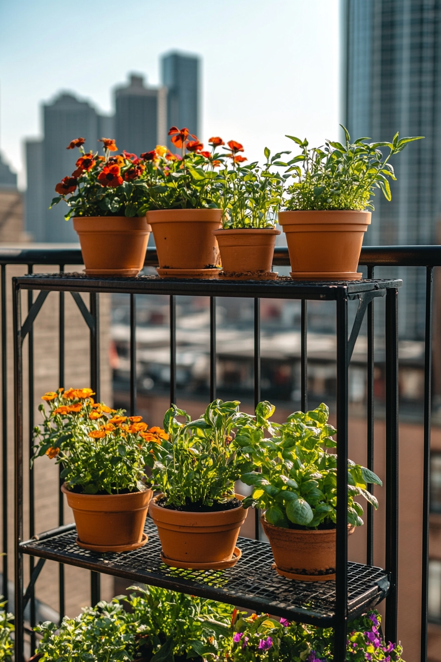 Balcony Space with a Vertical Garden Setup