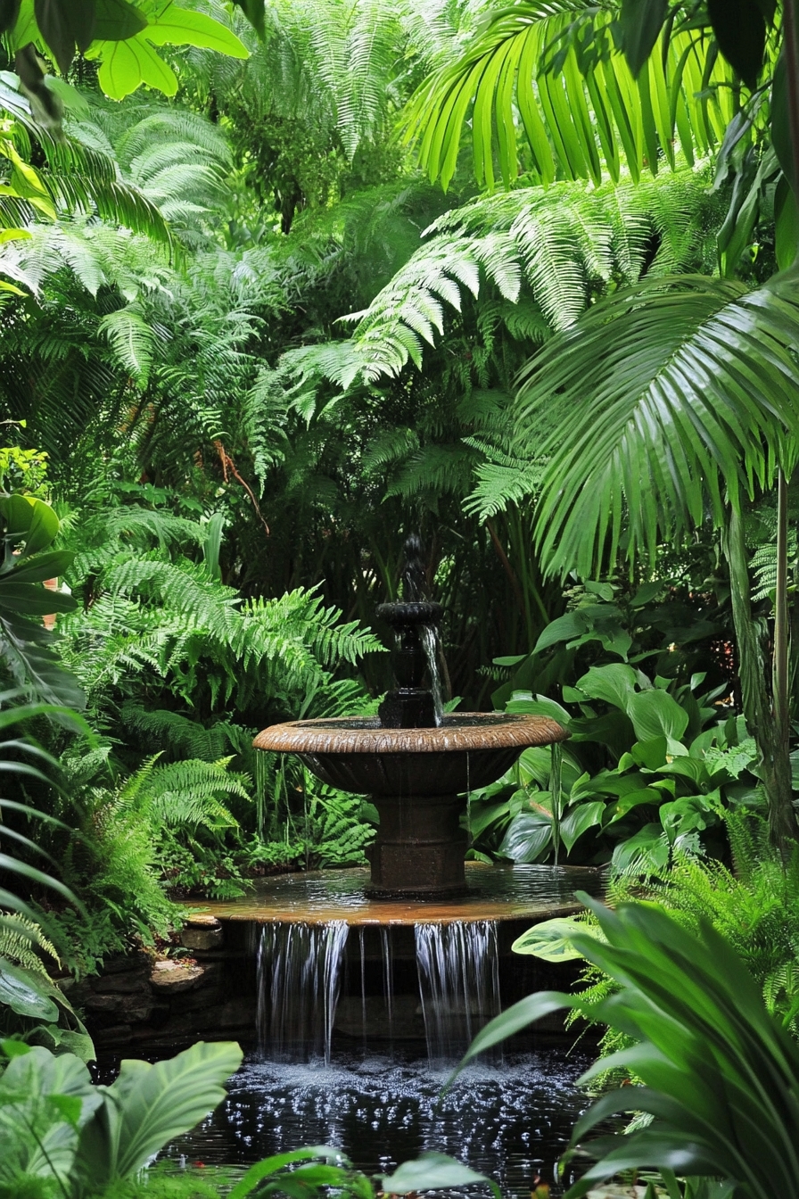 Zen-Inspired Tropical Water Feature