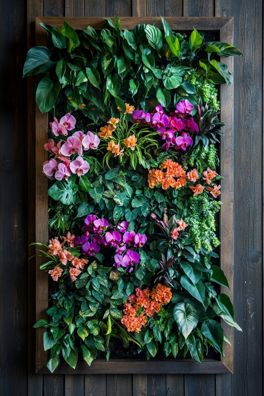 Living Wall of Orchids & Greenery