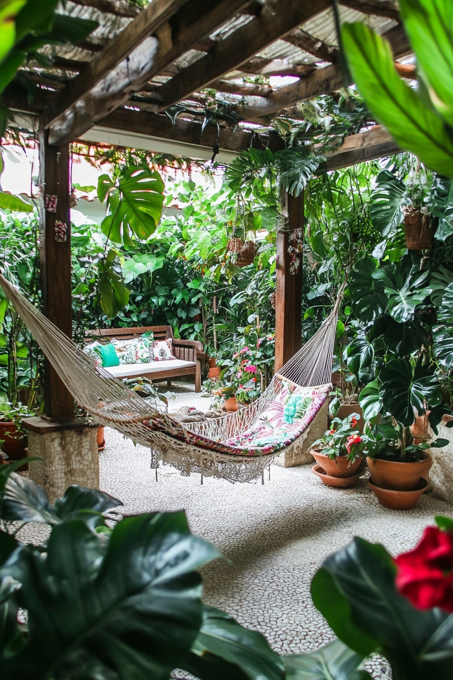  Patio into a Tropical Hammock Haven