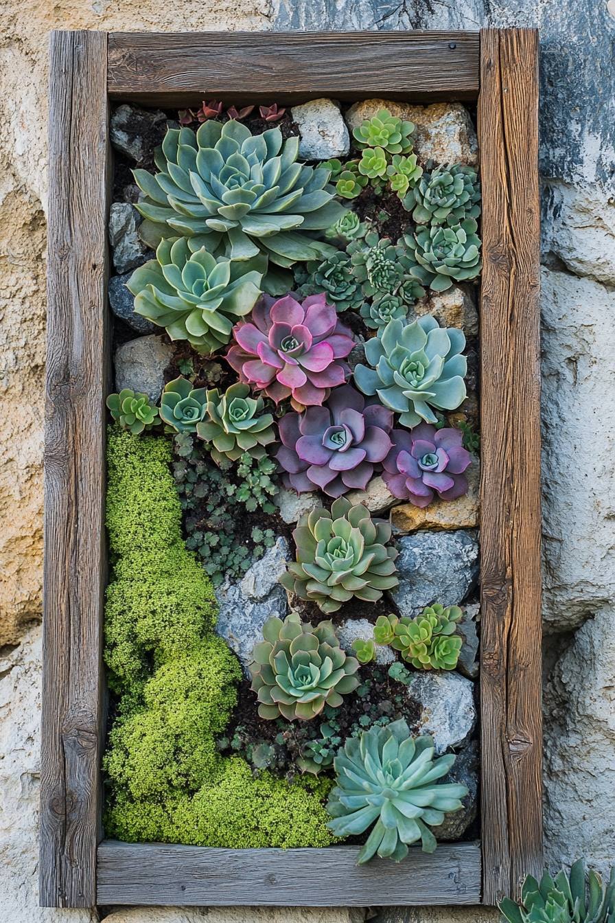 Outdoor Wall into a Lush Succulent Garden