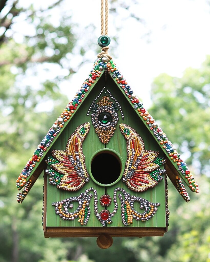 Beaded Boho Birdhouse