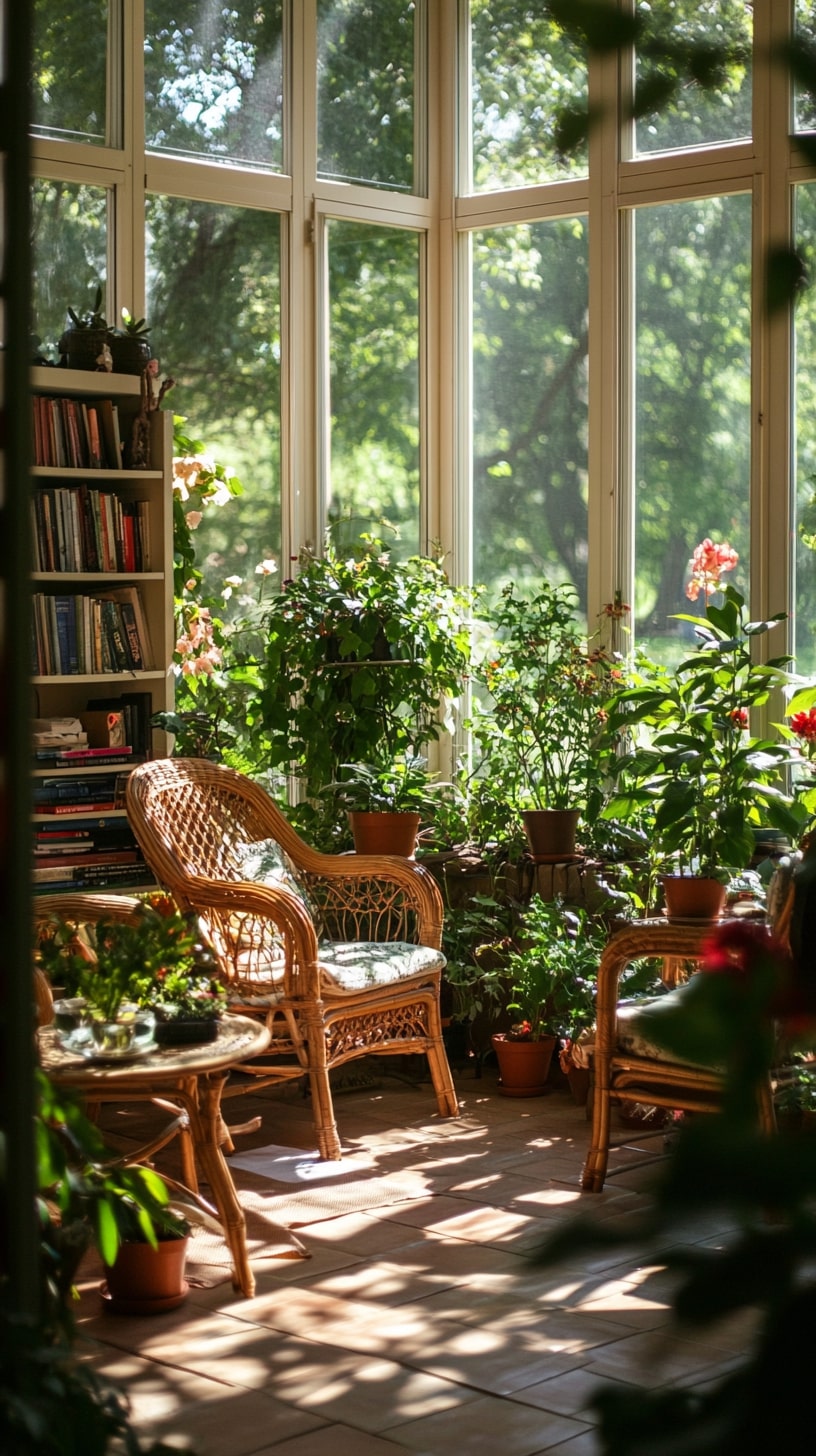 Sun-Filled Indoor Garden Lounge