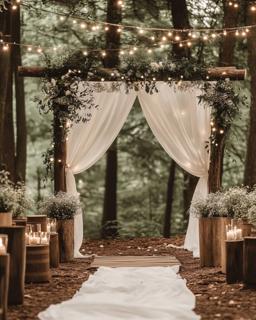 flowing drapery and twinkling lights