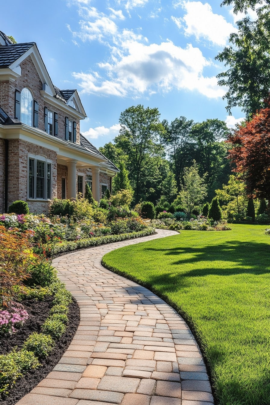 Frame a Flowing Path with Brick Paver Borders
